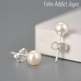 Set bijoux minimalistes pendnetifs et deux pairesboucles d'oreilles argent et perles | Felin-Addict