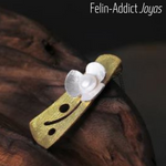 Idée cadeau anniversaire femme Pendentif minimaliste fleur et perle | Felin-Addict