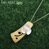 Pendentif style minimaliste fleur et perle | Felin-Addict