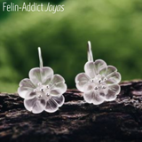  Idée cadeau Femme Crochets d'Oreilles Fleurs de Cristal | Felin-Addict