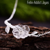 Idée Cadeau Femme Collier Fleur de Cristal | Felin-Addict