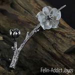 Broche Fleur de Cristal de Roche et argent S925  | Felin-Addict