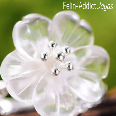 Broche Fleur de Cristal  Argent clair| Felin-Addict