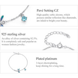 Bracelet Libellule Bleue Argent plaqué Platine | Felin-Addict