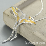 Pendentif Cerf-volant Papillon argent sterling  925 et or | Felin-Addict