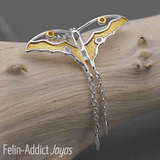 Elegant Pendentif Cerf-volant Papillon argent sterling  et or | Felin-Addict