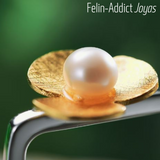 magnifique Bague carrée fleur avec coeur de perle | Felin-Addict