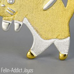 Pendentif Gros Matou avec chat argent sterling et plaqué or  | Felin-Addict