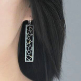 Parure de bijoux épurés boucles d'oreilles longues kirigami | Felin-Addict