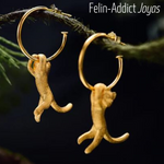 Acrobatic Boucles d'oreilles chats plaqué or 18 carats sur argent 925 sterling | Felin-Addict Joyas